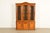 A beautiful French Provincial Louis XV style lighted breakfront bookcase or dining cabinet By Henredon USA, Circa 1970s...