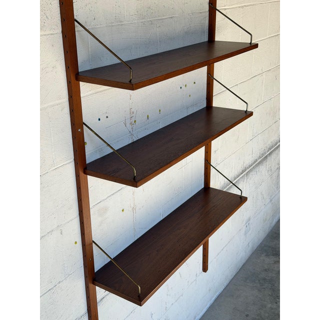 Vintage Cado Teak Wall-Mounted Shelving System With 3 Adjustable Shelves – Danish Modern Mid-Century Wall Unit For Sale - Image 9 of 10
