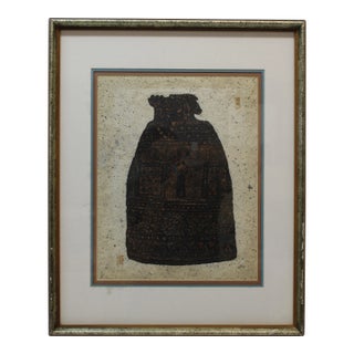 Asian Embossed Print of a Jar For Sale