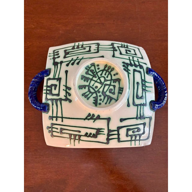 2000 - 2009 Juozas Rasa Saldaitis Ceramic Serving Dish With Fish Design and Handles For Sale - Image 5 of 5