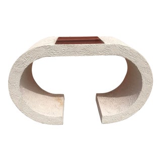 Vintage White Plaster Waterfall Shape Console Table For Sale