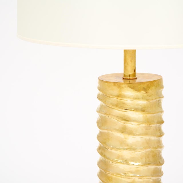 Italian Italian Modernist Brass Lamps For Sale - Image 3 of 9