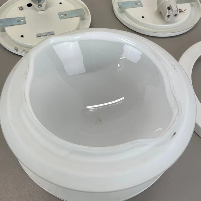 Metal and Glass Wall or Ceiling Lights from Glashütte Limburg, Germany, 1980, Set of 2 For Sale - Image 13 of 17