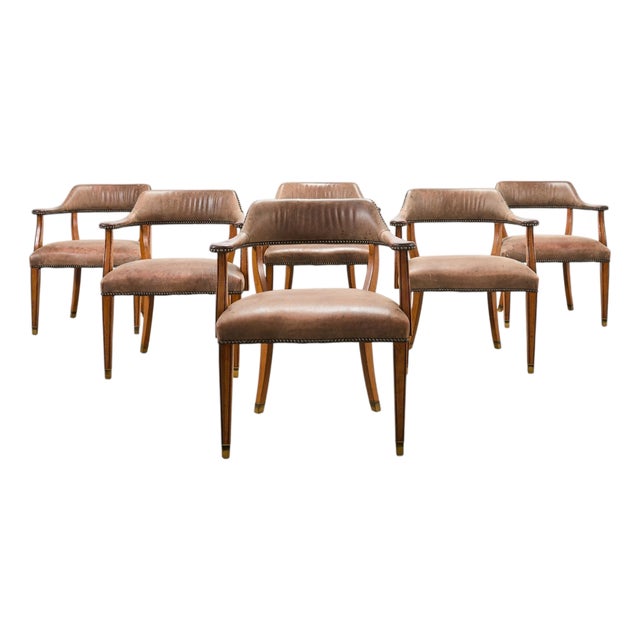 Set of Six Ralph Lauren Hither Hills Studio Dining Armchairs For Sale