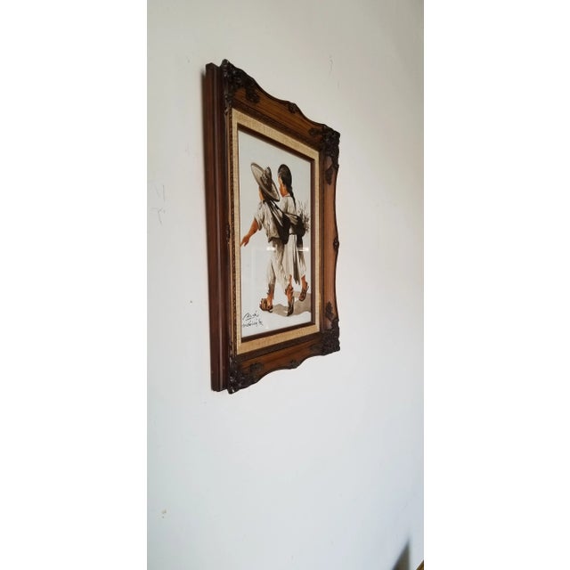 Available for sale this fantastic vintage figurative abstract watercolor painting in the manner of the Latin American...