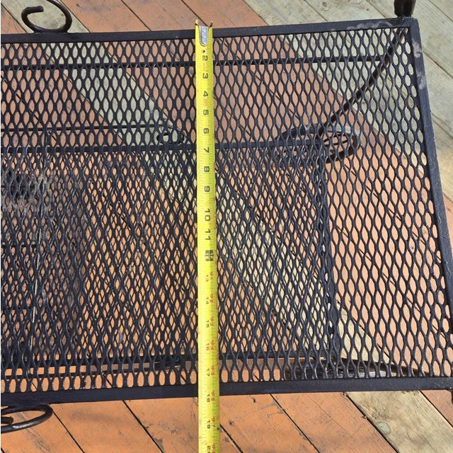 Metal Vintage Outdoor Furniture Table - Wrought Iron Rolling Cart With Shelves For Sale - Image 7 of 10