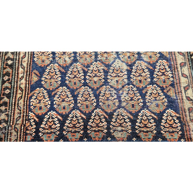 Antique Persian Malayer Rug, Hand-Knotted Wool, Paisley Pattern, 4x6, Navy & Ivory For Sale - Image 13 of 14