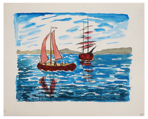Elisée Maclet, Sailing Boats, Original Watercolour