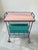 Mid-Century Modern Side Table with Magazine Rack on Casters in Metal and Veneer, 1960s For Sale - Image 3 of 11