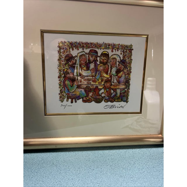 Framed Lithograph by Jovan Obican “Jewish Wedding” For Sale - Image 9 of 9