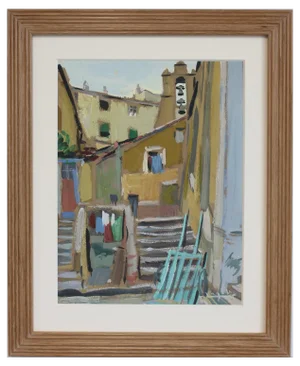René Gaston Lagorre, Ajaccio: Heart of Corsica, 1960s, Oil on Cardstock