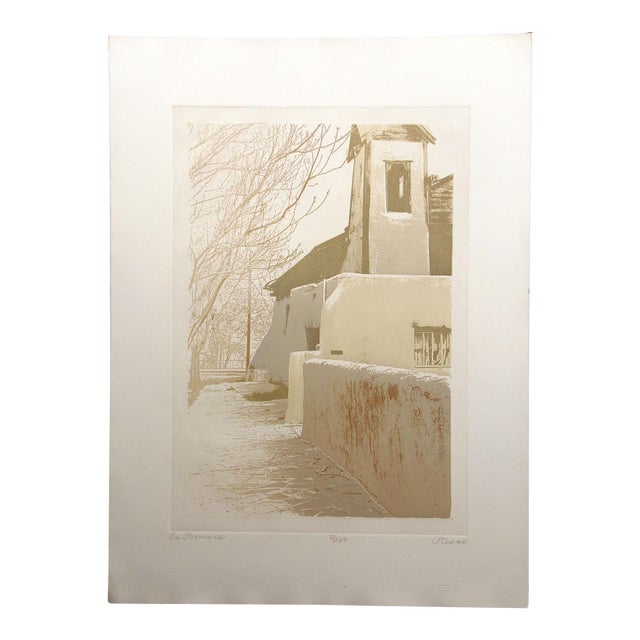 1980s Paula Crane "En Provence" Signed Numbered Art Etching of a Street For Sale