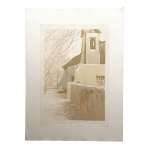 1980s Paula Crane "En Provence" Signed Numbered Art Etching of a Street