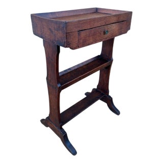 Spanish Rustic Chestnut Side Table with Drawer, 20th Century For Sale