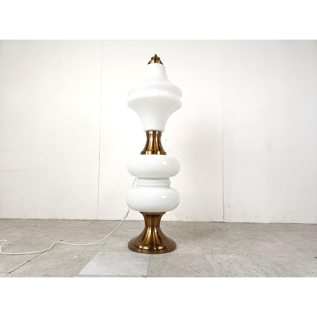 Vintage Floor Lamp in Brass and Glass from Mazzega, 1960s For Sale - Image 4 of 10