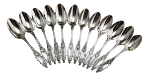 Acanthe Dessert Spoons in Silver from Puiforcat, 1890s, Set of 12