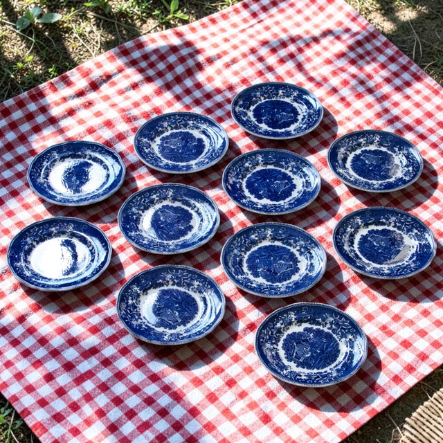 Blue Vintage English Avon Cottage Plates by Enoch Wedgwood Avon, 1950s, Set of 11 For Sale - Image 8 of 8