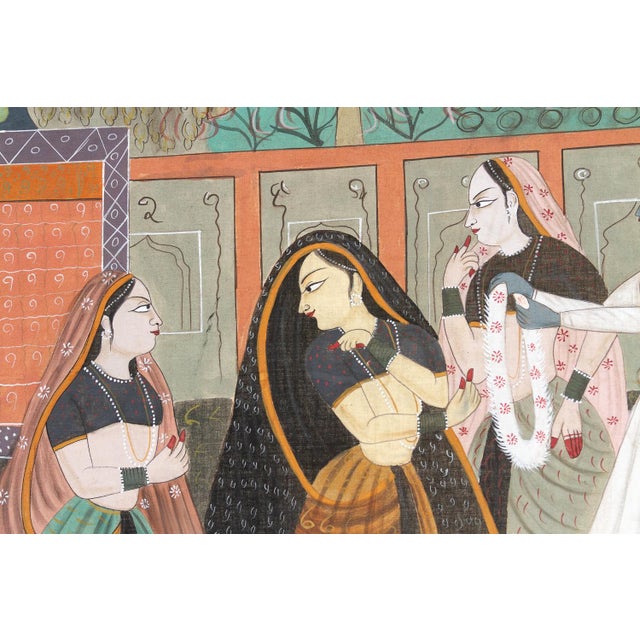 19th Century Framed Vintage Indian Night Scene Painting For Sale - Image 5 of 7