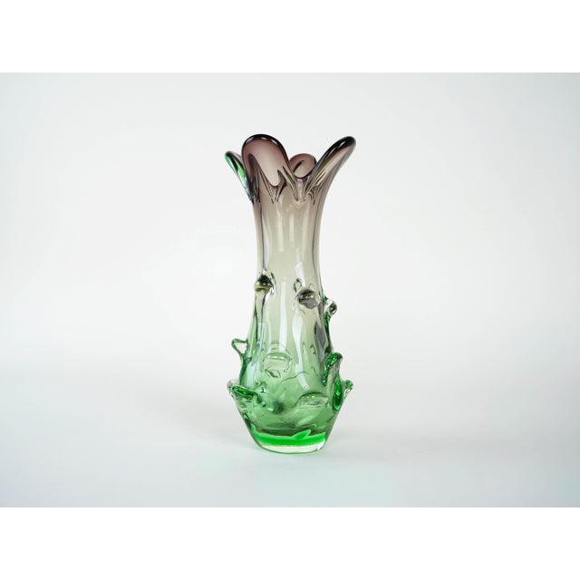 Italian Green Murano Glass Vase, 1960s For Sale - Image 6 of 13