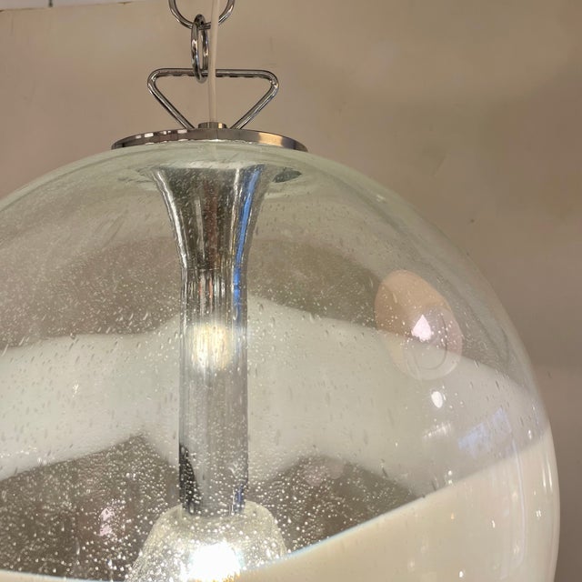 Silver Murano Pendant Lamp by E. Fantasia & G. Poli for Sothis, 1970s For Sale - Image 8 of 13