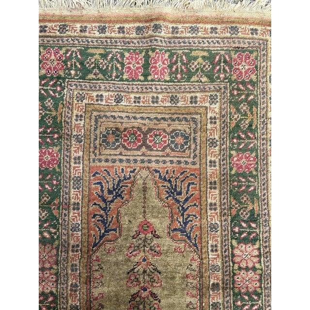 Vintage Turkish Kayseri Silk Rug, 1970s For Sale - Image 4 of 17