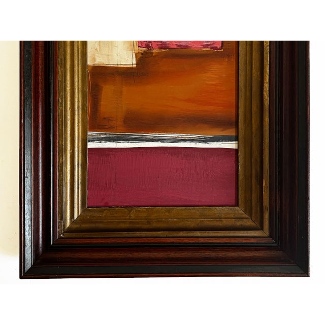 2020s "Velvet Desire" Abstract Art in Antique Frame, Red Abstract Painting by JTS For Sale - Image 5 of 10