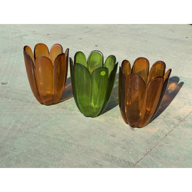San Miguel 3 glass vases vintage recycled glass handmade in Spain height 27.3 cm top outer diameter 20.5 cm This piece has...