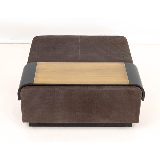 Lumifer "Obi" Suede Upholstered Ottoman For Sale In New York - Image 6 of 7