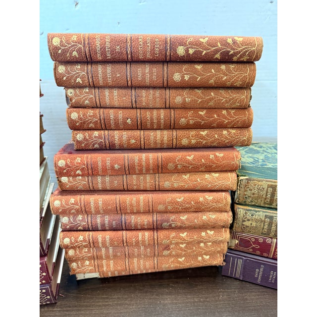 Early 20th Century Collection of Vintage Decorative Books Red Leather For Sale - Image 5 of 5