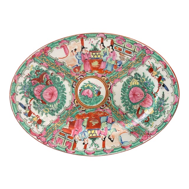 Antique Famille Rose Platter For Sale