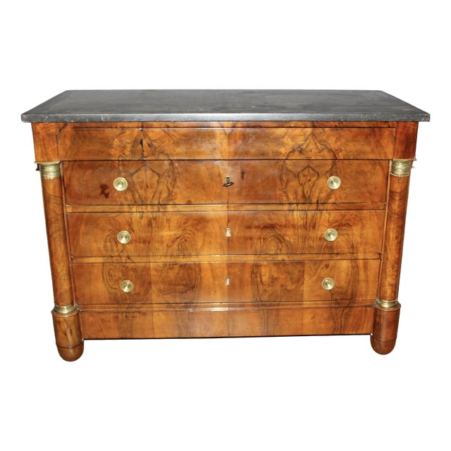 19th Century Empire Commode with Half-Column For Sale