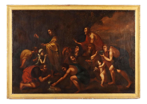 French School, Moses Brings Water from the Rock, Late 17th Century, Oil on Canvas