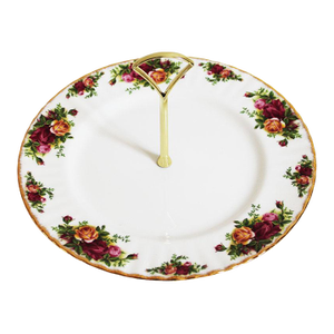 Royal Albert Old Country Roses Tidbit Tray - Fluted Handled - Made in England
