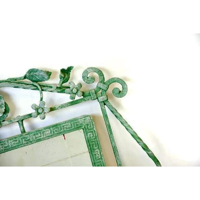 Arts & Crafts 1950s Wrought Iron Floral Scrolled Wall Mirror For Sale - Image 3 of 7