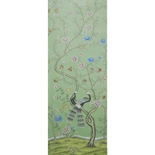 Not Yet Made - Made To Order Emerald Green Chinoiserie Scenic Wallpaper - Set of 10 For Sale - Image 5 of 13
