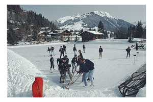 Slim Aarons, Ice Hockey, Estate Stamped Digital Print