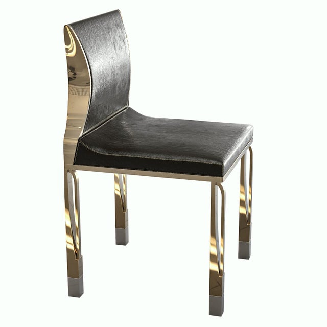 "Pagina" Chair With Bronze and Tailor Made Leather Bizimyer Furniture. Unmatched. Unrivalled. Designed by Hasan Samet...