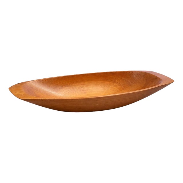 Vintage Swedish Hand-Carved Pine Bowl by Stig Sandqvist, 1970s For Sale