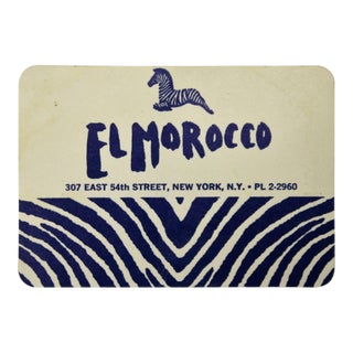 "El Morocco Club Member's Card" For Sale