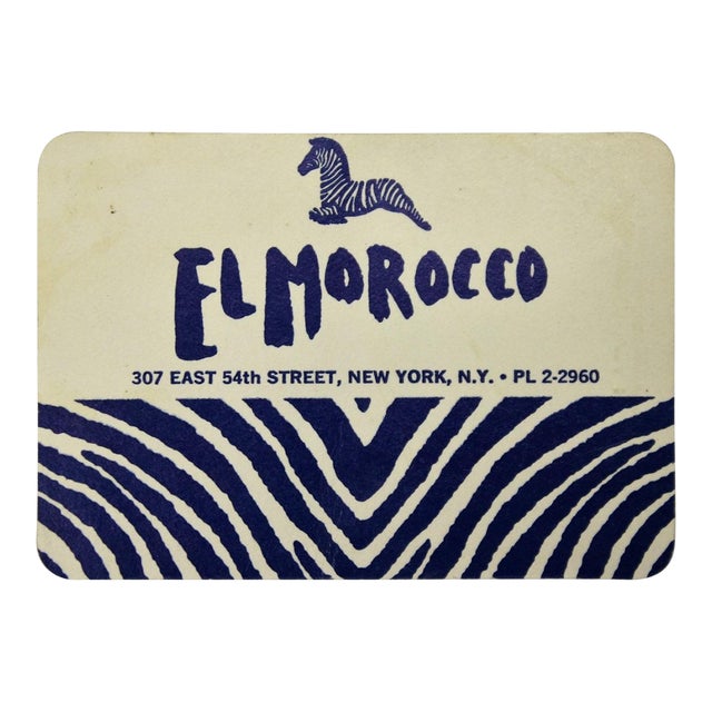 "El Morocco Club Member's Card" For Sale