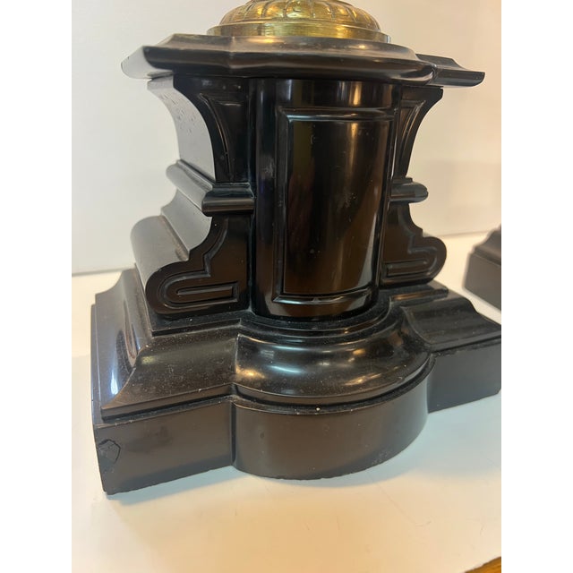 Gold French Ormulo 6 Arm Candelabra Pair in Gold Brass With Marble Bases For Sale - Image 8 of 10