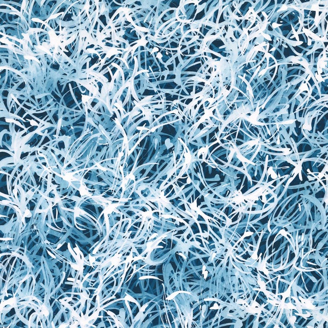 Contemporary "Blue Chiffon No.8 " Ready to Hang Contemporary Abstract Painting on Canvas For Sale - Image 3 of 8