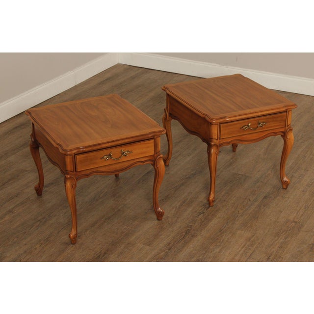 French Provincial American of Martinsville French Provincial Style Pair of End Tables For Sale - Image 3 of 12