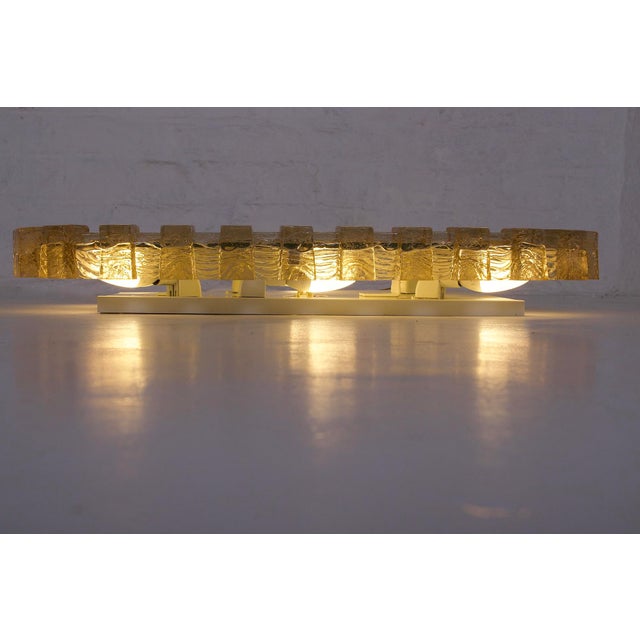 Tan Illuminated Mirror in Amber Acrylic, 1970s For Sale - Image 8 of 11