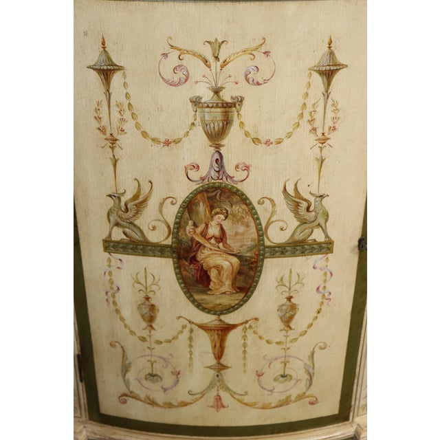 Antique English Adams Style White Painted Demilune Commode For Sale - Image 13 of 18