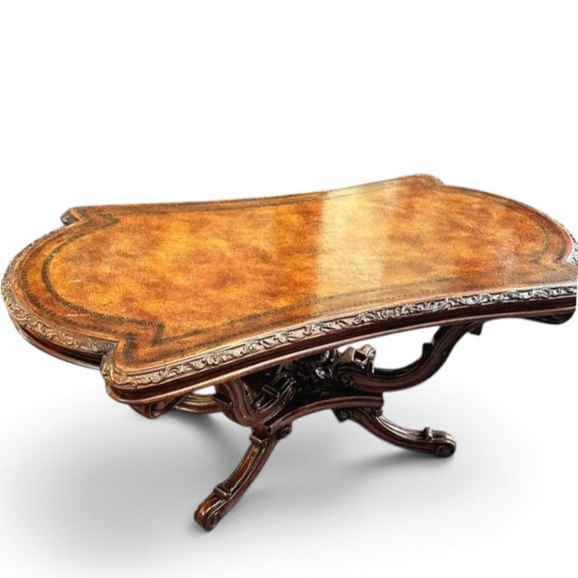 Extremely Rare 19th Century Victorian Period Burr Walnut Carved Centre Table by John Richard European Crossroads For Sale - Image 10 of 11