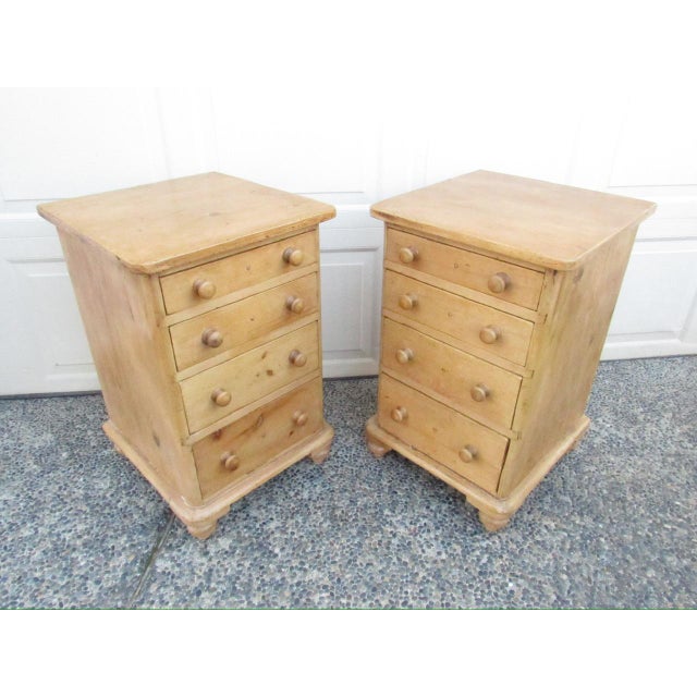 Late 19th Century Antique English Pine Nightstands For Sale - Image 5 of 15