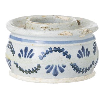 Inkwell with Sandblaster in Earthenware, 19th Century For Sale