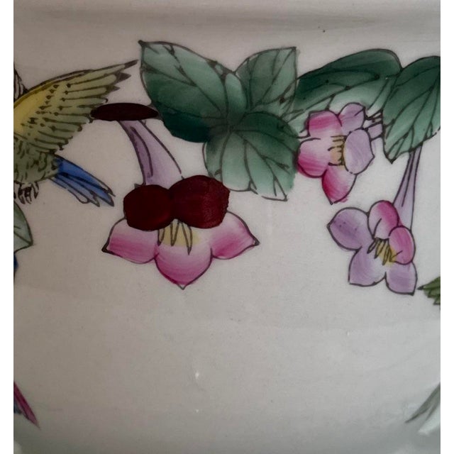 Chinoiserie Planter Hummingbirds & Water Tray For Sale - Image 4 of 11