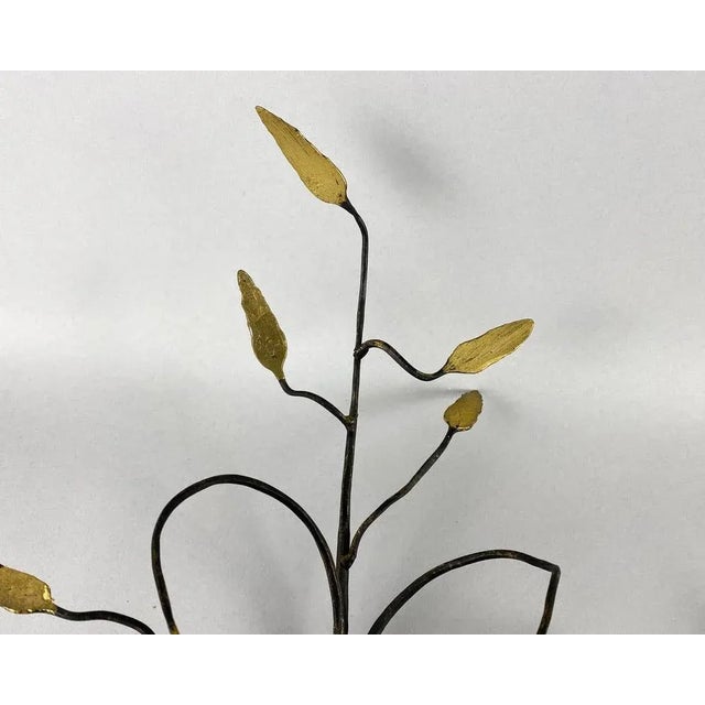 Metal Vintage Art Wall Sconces in Black and Gold Wrought Iron, Italy, 1970, Set of 2 For Sale - Image 7 of 11